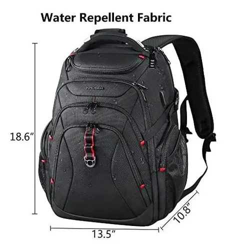 Mochila Grande De Viaje Y Para Laptop De 17-17.3-negro/ Rojo