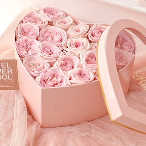 Caja De Flores En Forma De Corazón, Cajas De Regalo Florales