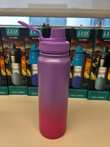 Botella Térmica Acero Inoxidable Frío/calor Grabado Laser Violeta Oscuro