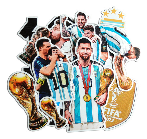 Stickers Calcos Messi Selección Argentina Mundial - Pack X22