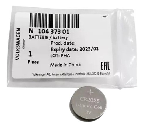 Bateria Da Chave Golf Jetta Tiguan Original Vw N10437301