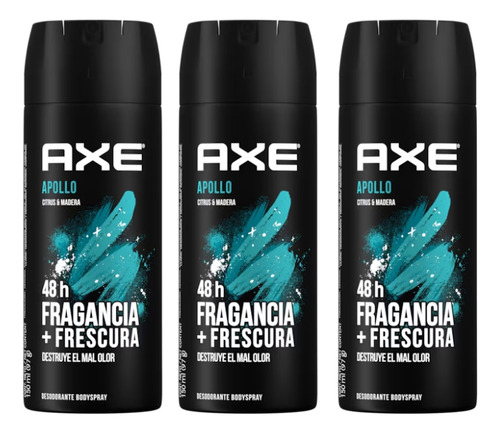 Desodorante Axe Apollo Máximo Pack X3 Mega Oferta!!