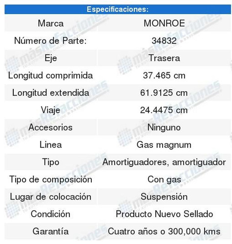 Ramcharger 74-93 2 Amortiguadores Gas-magnum® Gas Magnum