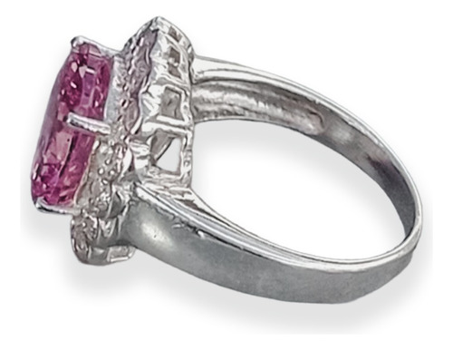 Imagen 2 de 5 de Anillo Plata Italiana 925 Y Circonitas Modelo Dayana Rosa