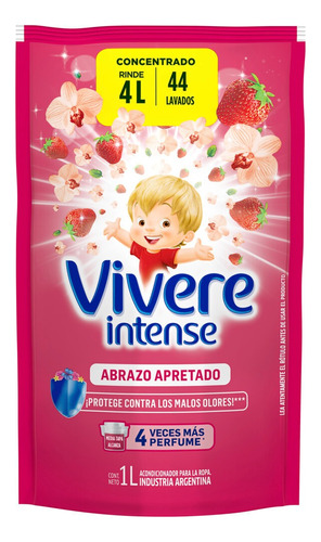 Suavizante Vivere Intense Abrazo apretado repuesto 1 L