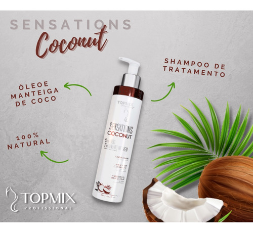 Shampoo Reconstrutor Coco Sensations Coconut Topmix