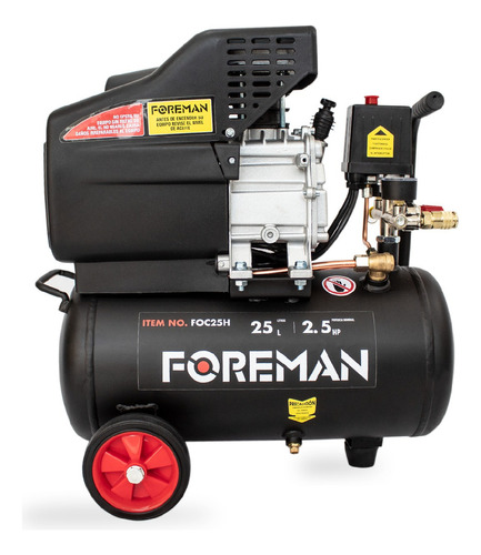 Compresor de aire eléctrico portátil Foreman FO25L 25L 2hp 110V negro