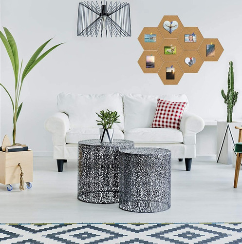 Set Hexágonos Corcho Pared X 6 Unidades 4mm Decoración