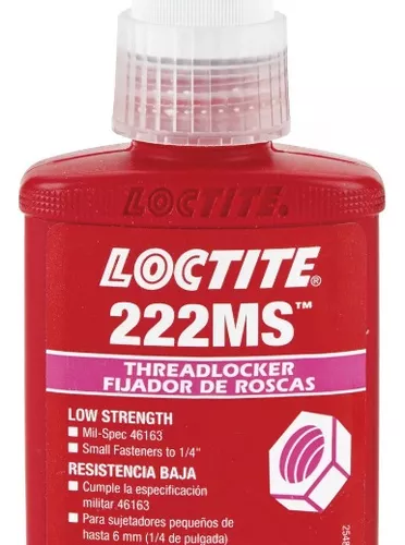 Loctite 222MS Fijador de Roscas, Resistencia Baja - Tornillos Pequeños -  Botella 50 ml