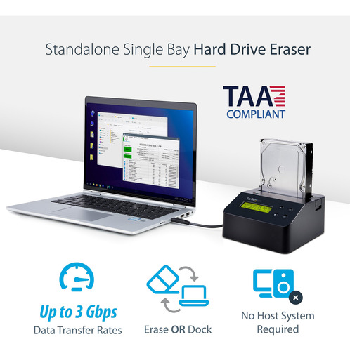 Startech.com Borrador De Disco Duro Ssd/hdd De Un Solo