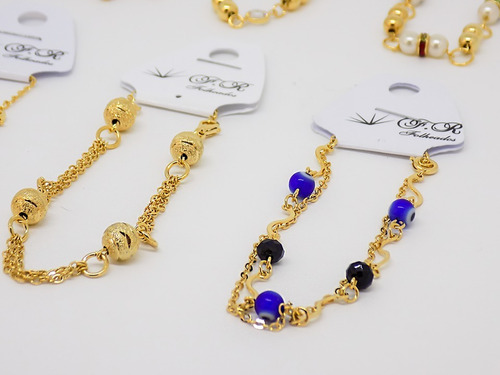 Atacado Pulseira Feminina Com 5 Folheado Revenda Nf