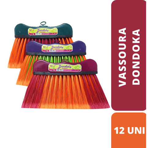 Vassoura Dondoka Nylon Macio Atacado 12 Uni Sem Cabo Ful