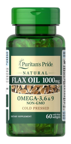 Puritan's Pride | Natural Flax Oil | 1000mg | 60 Softgels