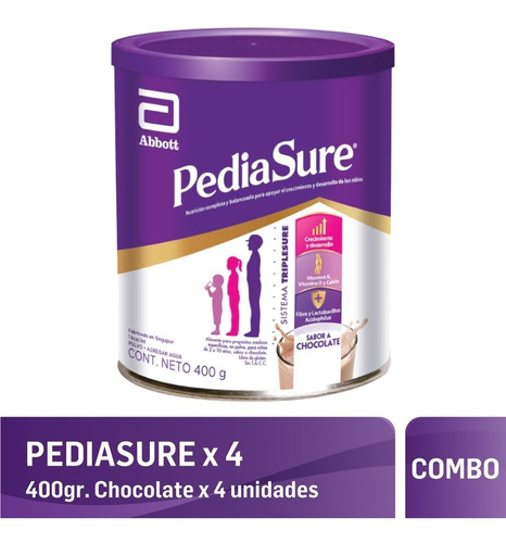 Pediasure En Polvo 400 Gr Pack X 4 Un Chocolate Vainilla