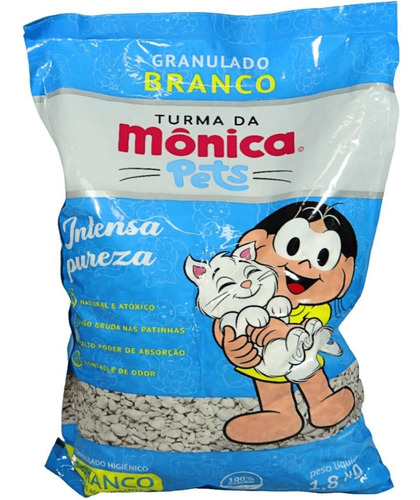 Granulado Sanitário Branco Diatomita Turma Da Mônica Pets