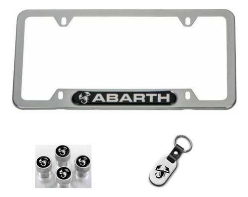 Kit Porta Placas Acero Inox Original Mopar Fiat 500 Abarth