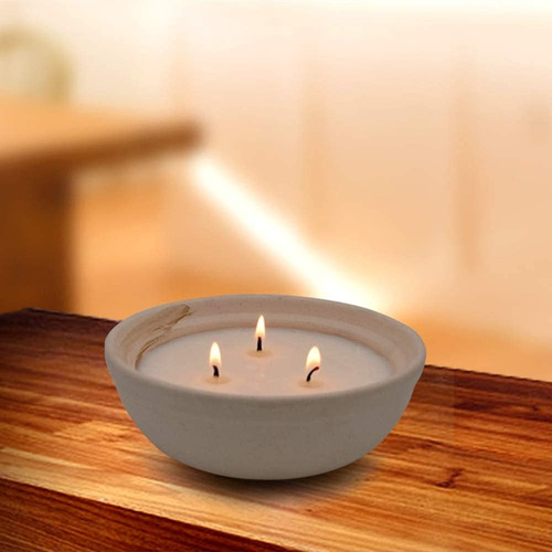 Velas De Citronela En Recipiente Grueso De Cerámica, Vela De