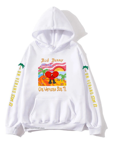 Un Verano Sin Ti Sweatshirts Bad Bunny Print Hoodie Clothing