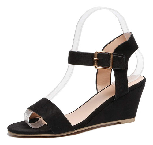Sandalias Tacones Plataformas Con Hebilla Moda Para Mujer