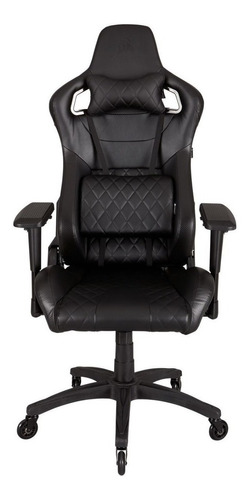 Imagen 1 de 4 de Silla de escritorio Corsair T1 Race gamer ergonómica  negra y negra con tapizado de cuero sintético