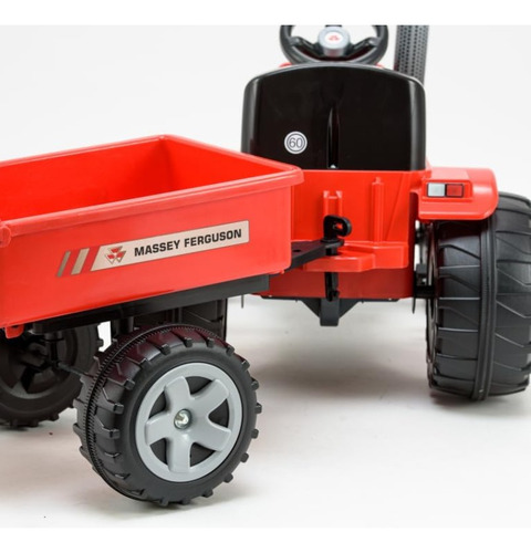 Tractor Electrico Bateria 6v Massey Fergusson Remolque Color Rojo