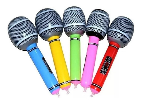 12 Microfono Inflable Fiesta Batucada Divertido