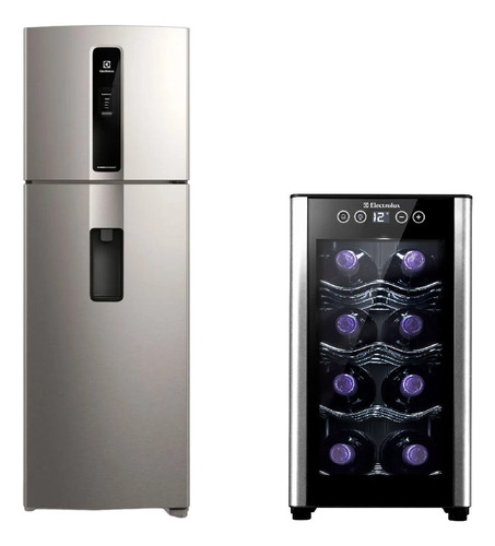 Combo: Refrigerador Efficient Inox Look 389l (iw43s) + Cava 