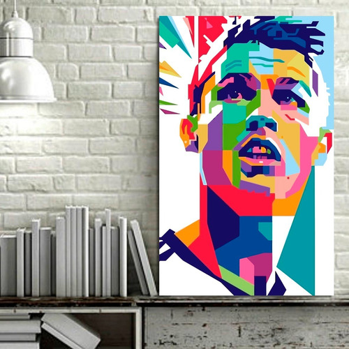 Cuadro Decorativo Futbol Ronaldo Cubismo (80x50 Cm)