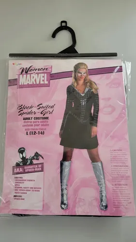 Marvel Disfraz Adulto Negro Spider-girl Hija De Spider-man Talla Grande L 12-14