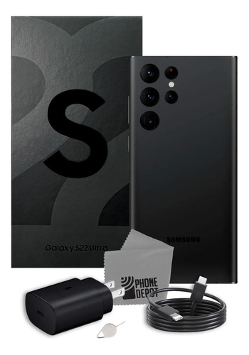 Samsung Galaxy S22 Ultra 256 Gb Negro Con Caja Original + Protector (Reacondicionado)