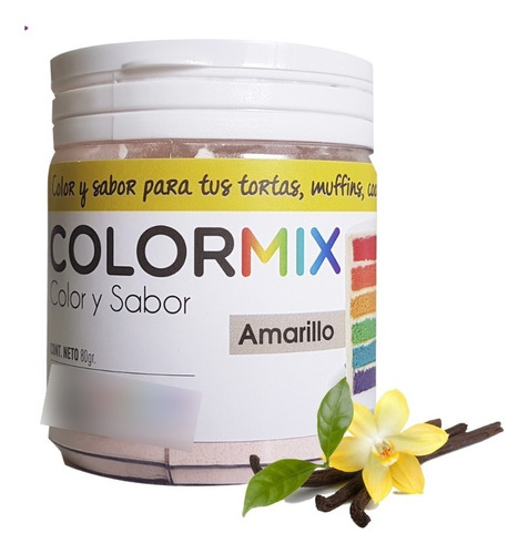 Colorante Polvo Gourmet Arcoiris Amarillo Colormix 60grs