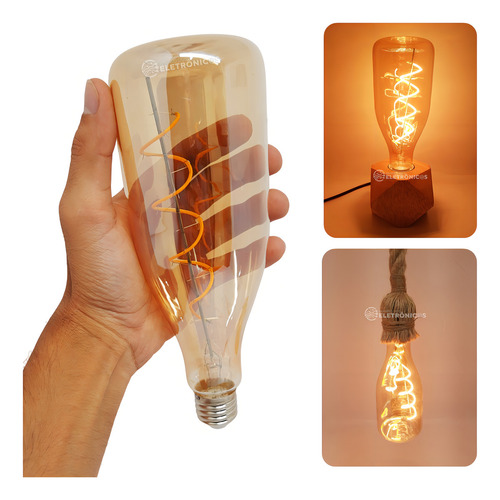 Lâmpada Formato Garrafa Com Filamento Led 4w Bilvolt Cor da luz Branco-quente 127/220V