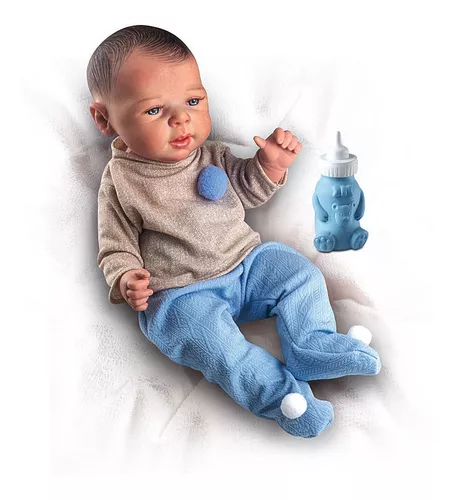 Bebe Reborn Menino 100% Silicone Boneco Pandinha + Enxoval Completo