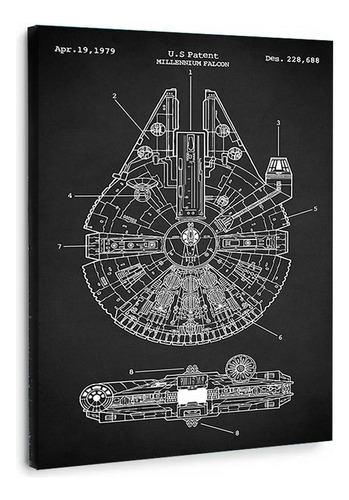 Canvas | Mega Cuadro Decorativo | Falcon Star Wars | 140x90