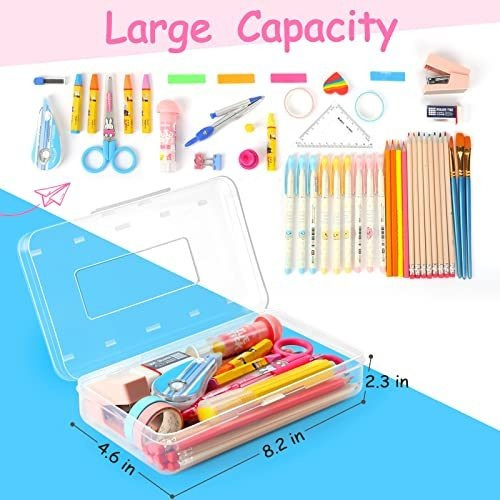 Lapicera De Lapices Transparente Con Tapa Para Niños