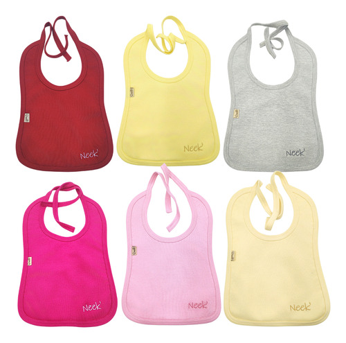 Set 12 Pz Babero Bebé Gde Algodón Impermeable Plastificado