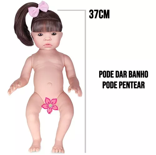 Bebê Reborn Menina Banho + Enxoval Completo com Bolsa