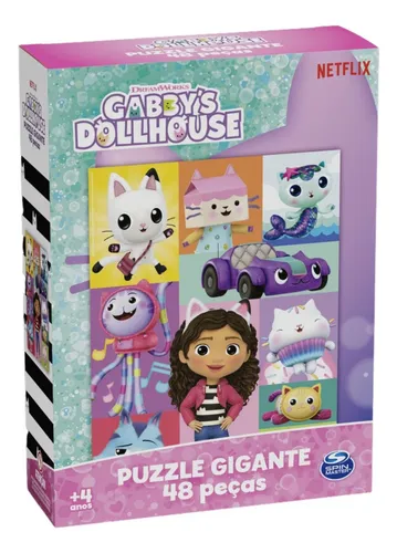 Quebra-cabeça Puzzle Gabby's Dollhouse Gigante 48 Peças Multicor Grow