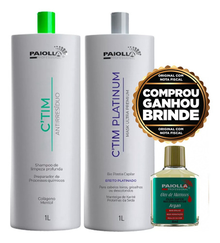 Progressiva Para Loiras Paiolla Ctim Platinum 2x1l