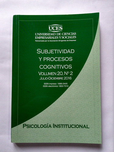 Subjetividad Procesos Cognitivos Vol.20 N°2 Psicologia Insti