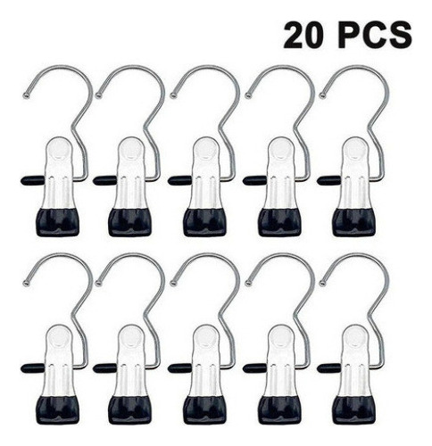 20 Clips Para Colgar Botas Negro
