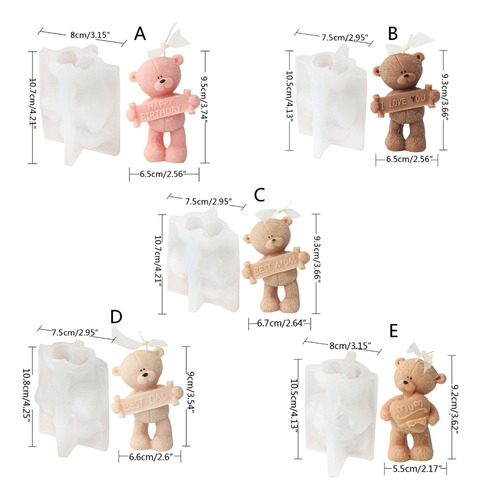 Molde De Silicona Con Forma De Oso Para Hacer Velas, Aromate