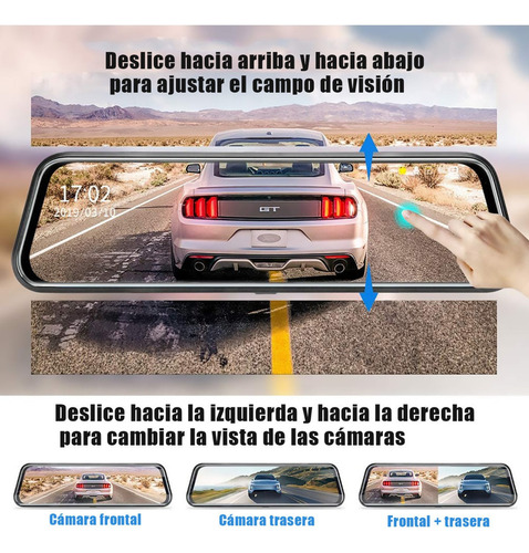 . Espelho Retrovisor Câmera Reversa Carro Dvr Touchscreen