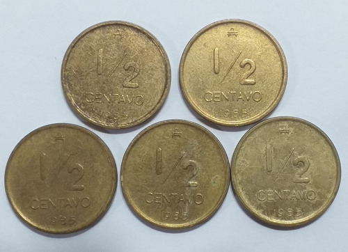 Serie De 5 Variantes De 1/2 Centavo De Austral