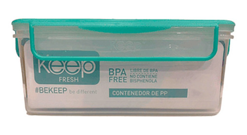 Hermetico Cuadrado Pp Libre Bpa Colores 1400ml Keep