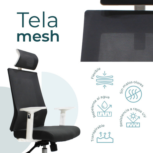 Silla Ejecutiva Mundo In Carrara 241aw Malla Mesh Cabecera