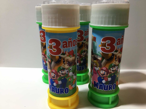 Burbujeros Personalizados Sorpresitas Cumpleaños Mario Bros