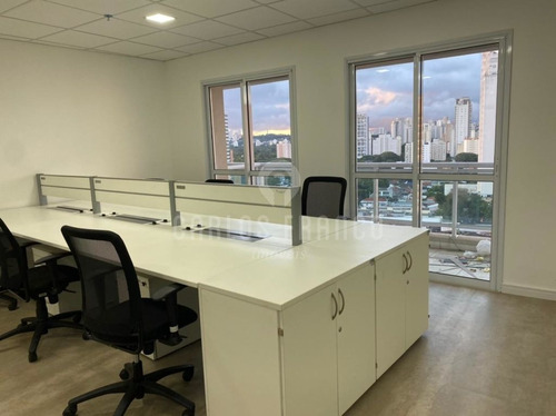 Sala Comercial, Com 49m, Varanda, Banheiros, Ar Condicionado, 1 Vaga - R: Paes Leme - Pinheiros - Cf28250