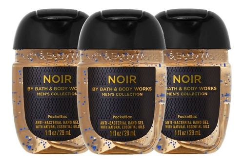 Gel Antibacterial Bath & Body Works Noir For Men Kit 3pz