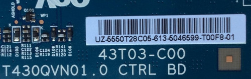 T-con / Insignia 5550t28c05 / T430qvn01.0 / Ns-50dr710na17 (Usado)